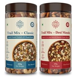 Prakriti Trail Mix Combo – Classic (Dry Roasted) & Desi Masala (Ghee Roasted)-0